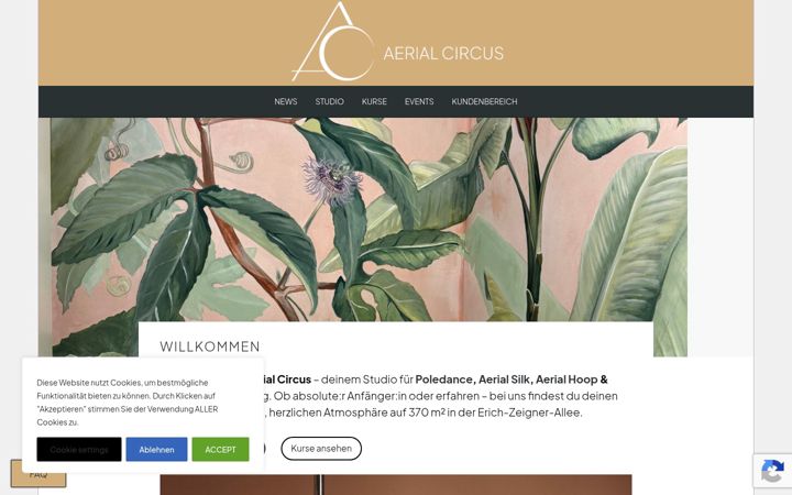 Snímek obrazovky aerial-circus.de