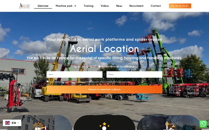 Screenshot of aerial-location.com