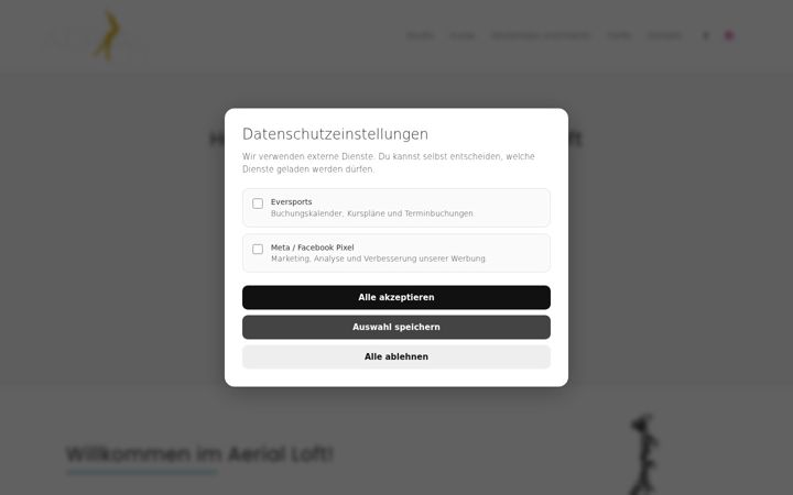 Snímek obrazovky aerial-loft.de