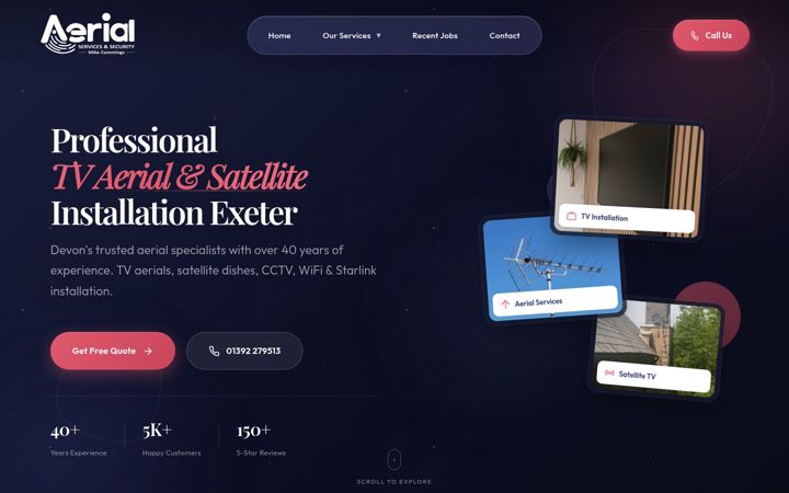 Screenshot of aerial-services-mikecummings.co.uk