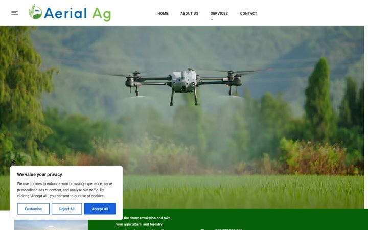 Snímek obrazovky aerialag.ie