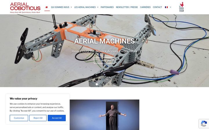 Screenshot von aerialcoboticus.com