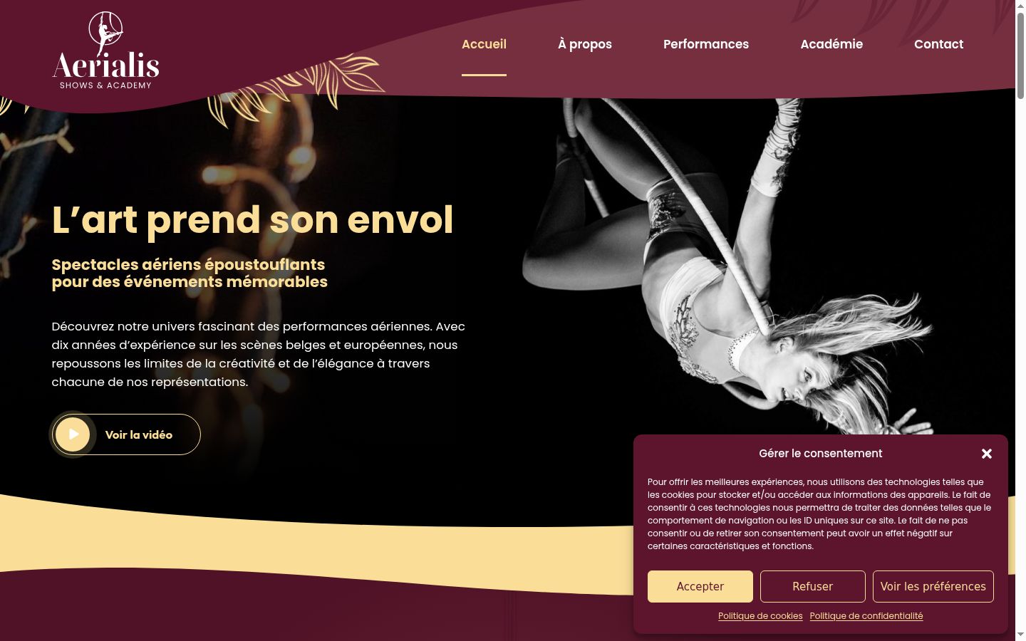 Screenshot del banner di consenso mostrato prima di qualsiasi interazione