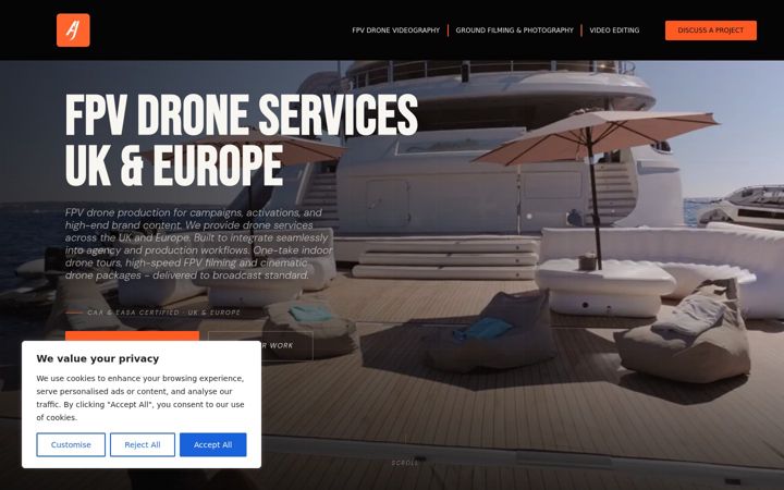 Screenshot of aerialjohnny.co.uk