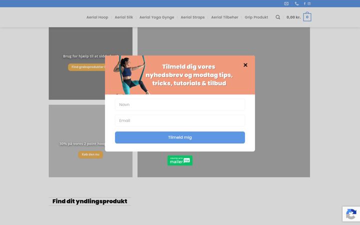 Snímek obrazovky aerialshop.dk