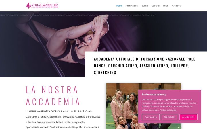 Screenshot of aerialwarriorsacademy.com