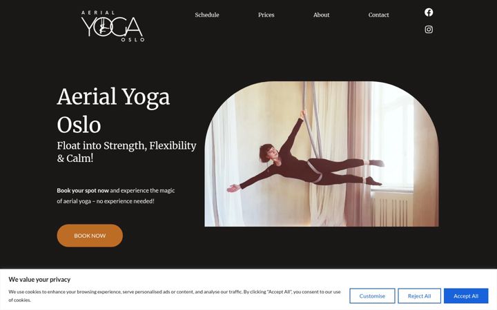 Snímek obrazovky aerialyogaoslo.no