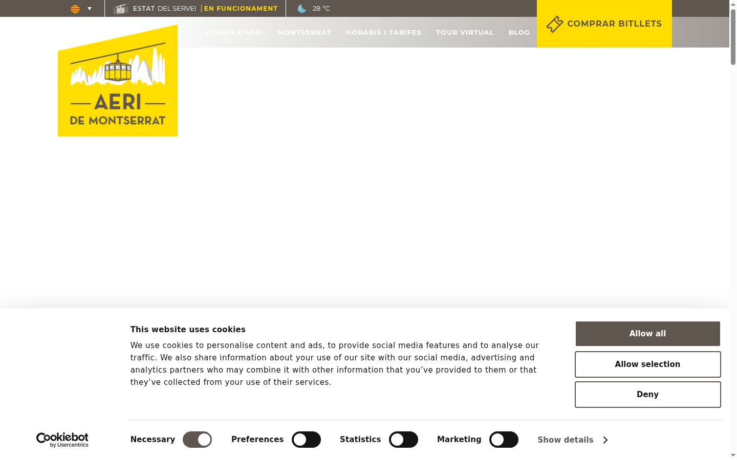 Screenshot des Einwilligungsbanners vor jeglicher Interaktion