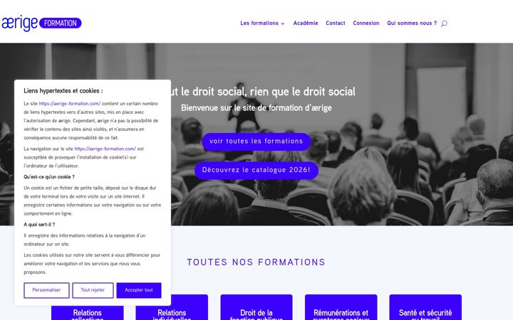Screenshot von aerige-formation.com