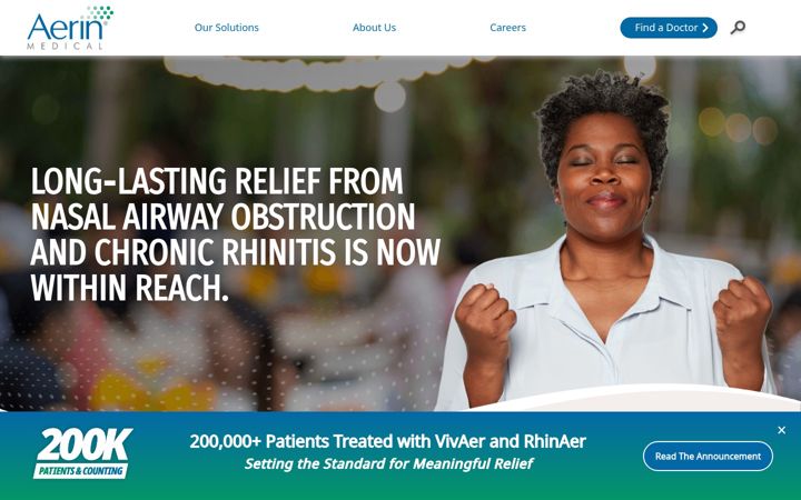 Screenshot von aerinmedical.com