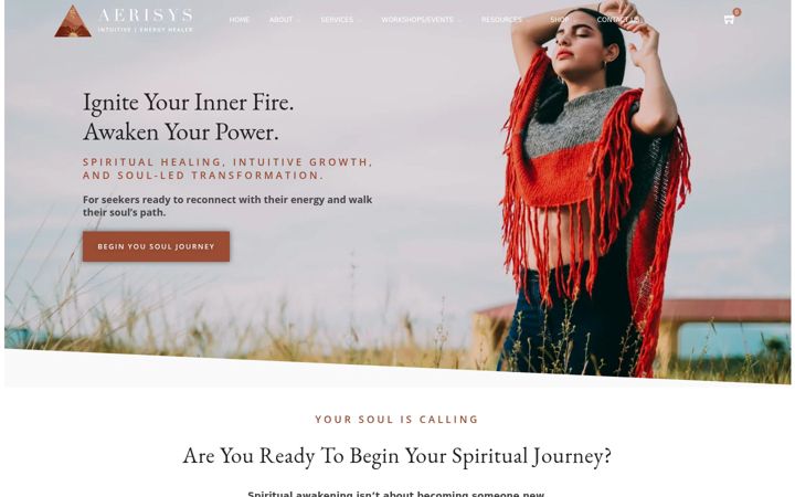 Screenshot of aerisysintuitivehealing.com