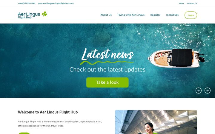 Screenshot of aerlingusflighthub.com