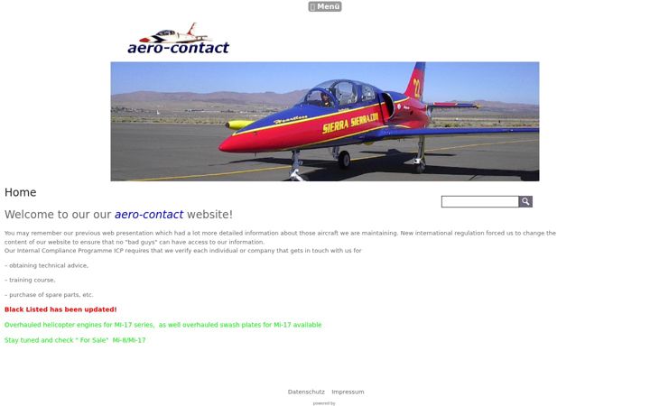 Zrzut ekranu aero-contact.com