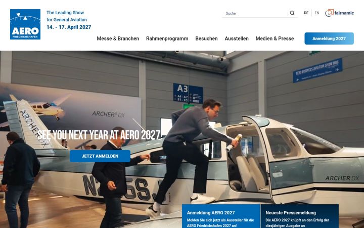 Screenshot of aero-expo.de