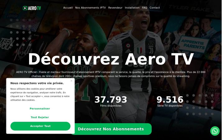 Screenshot stránky aero-tv.org