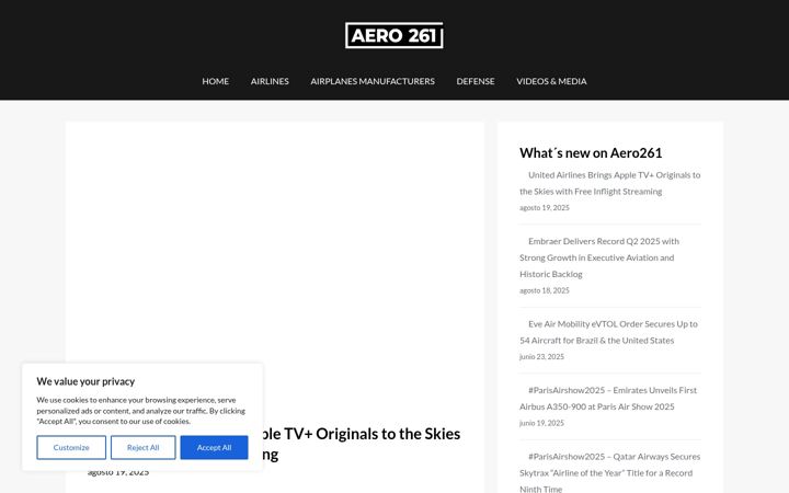 Screenshot of aero261.com