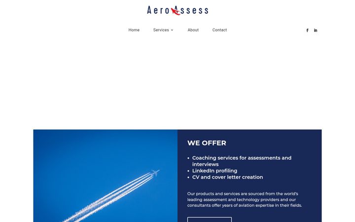 Snímek obrazovky aeroassess.com