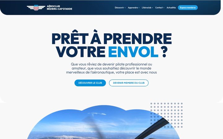 Snímek obrazovky aerobeziers.com