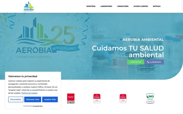 Snímek obrazovky aerobia.es