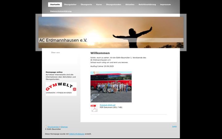 Screenshot stránky aerobic-club-erdmannhausen.de