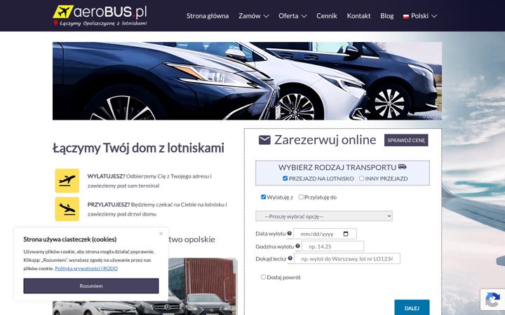 Captura de pantalla de aerobus.pl