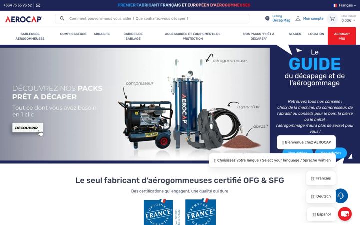 Screenshot of aerocap.fr