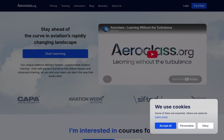 Screenshot of aeroclass.org