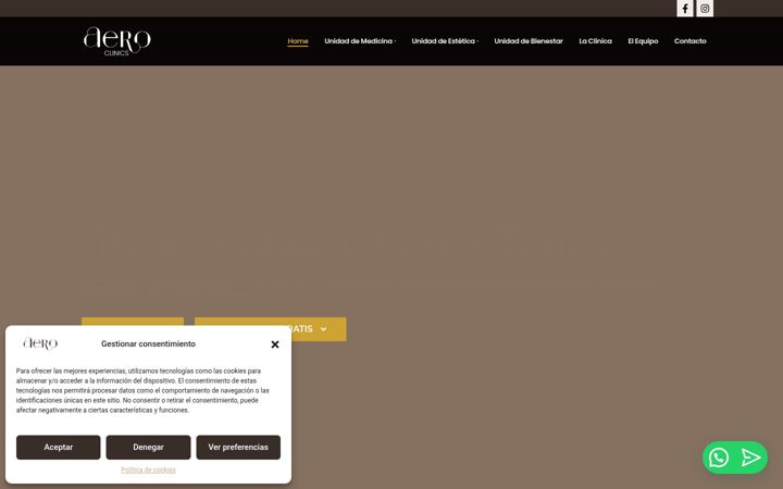 Snímek obrazovky aeroclinics.com