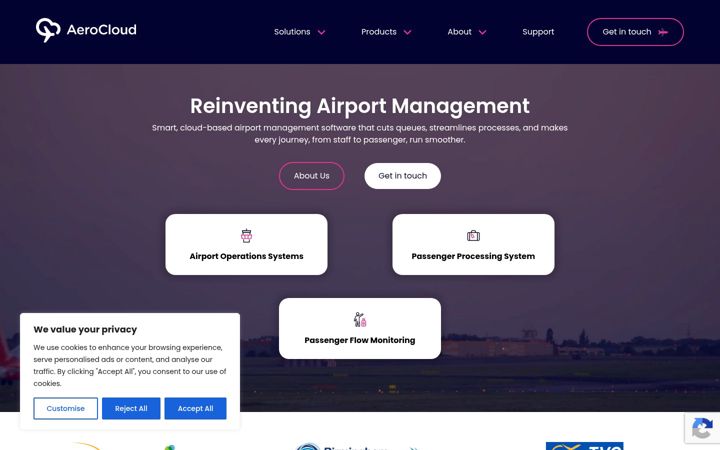 Snímek obrazovky aerocloudsystems.com