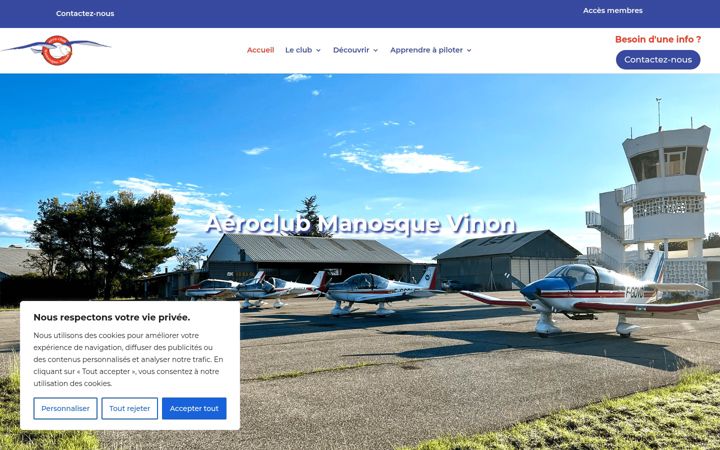 Snímek obrazovky aeroclub-manosque-vinon.com