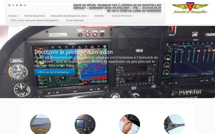 Screenshot of aeroclub-montpellier.org