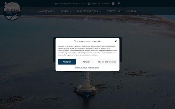 Snímek obrazovky aeroclub-royan.com