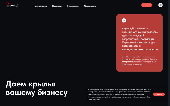 Screenshot ta' aeroclub.ru