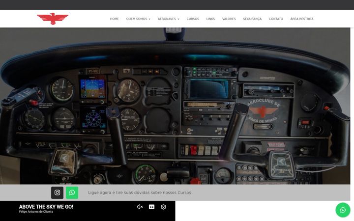 Screenshot of aeroclubeparademinas.com.br