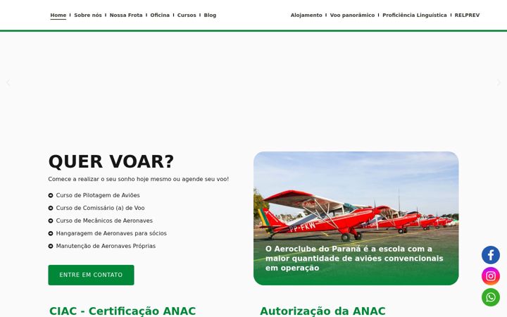 Screenshot του aeroclubeparana.com.br