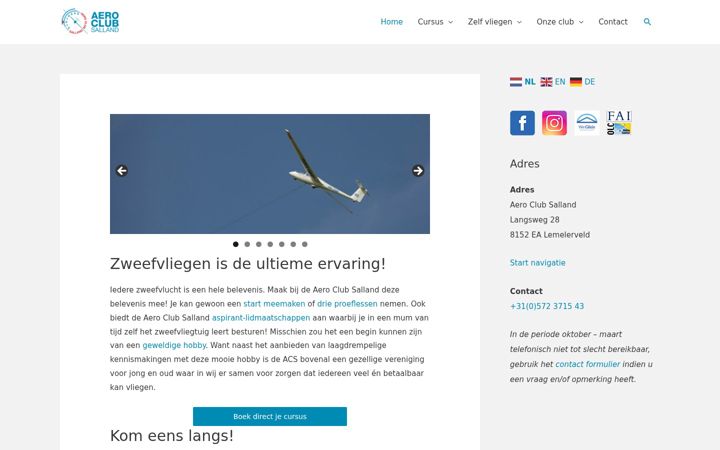 Screenshot of aeroclubsalland.nl