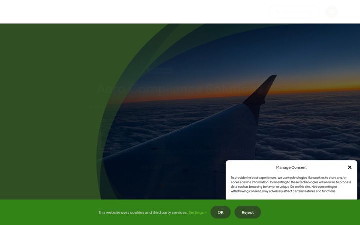 Kuvakaappaus sivustosta aerocompliancesolutions.com