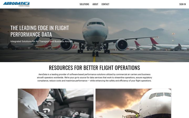 Screenshot of aerodata.co