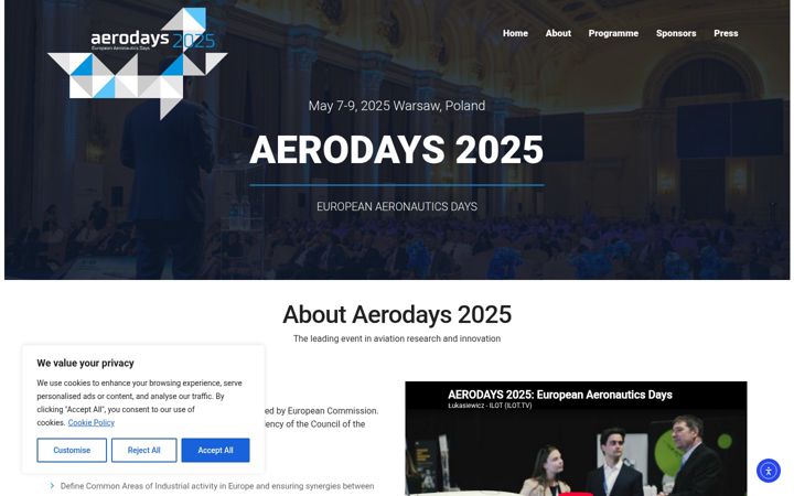 Screenshot of aerodays2025.eu