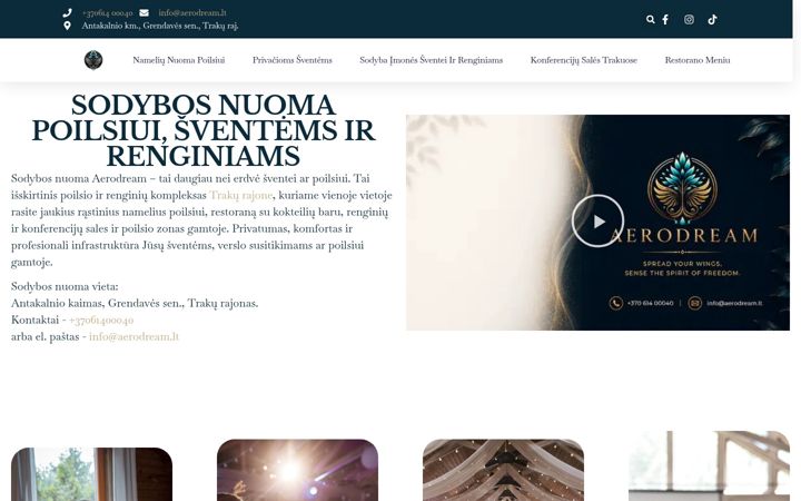 Screenshot van aerodream.lt