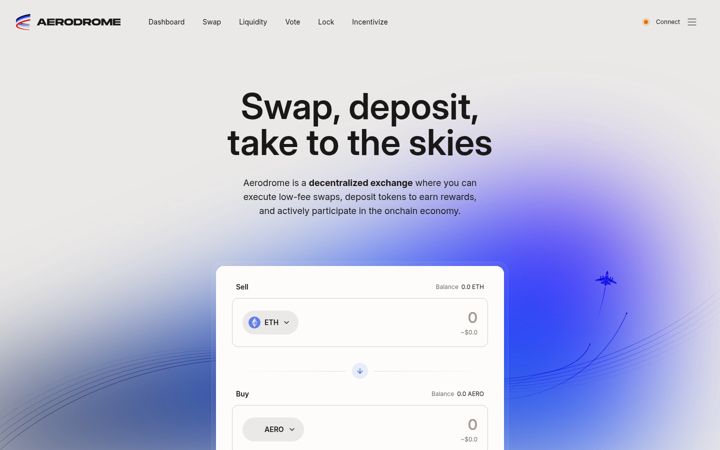 Screenshot of aerodrome.finance