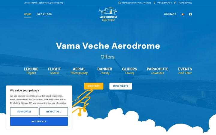 Screenshot of aerodromvamaveche.ro