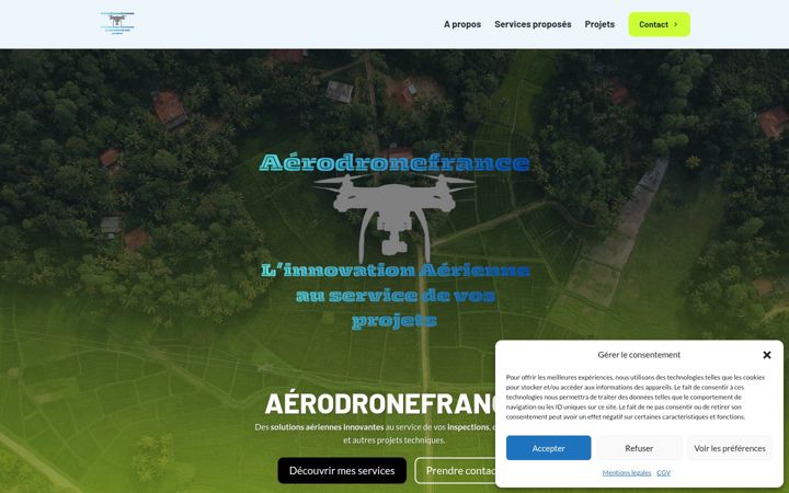 Snímek obrazovky aerodronefrance.fr