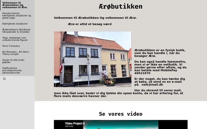 Screenshot of aeroebutikken.dk