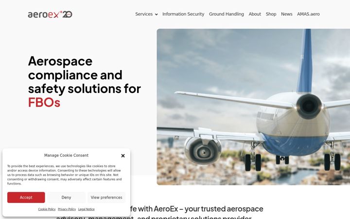 Screenshot of aeroex.eu