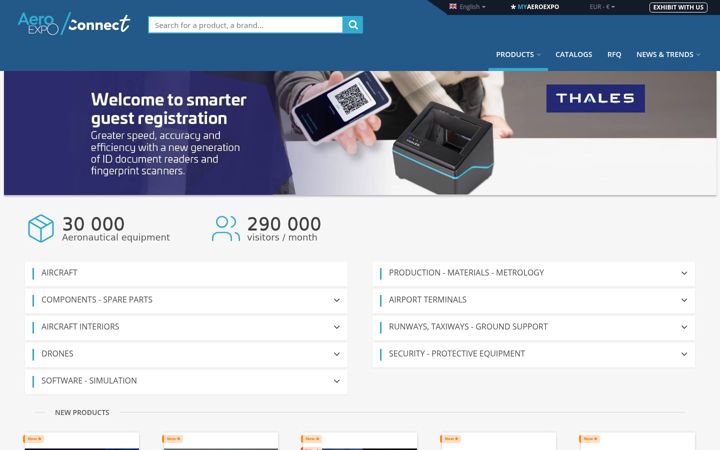 Screenshot of aeroexpo.online
