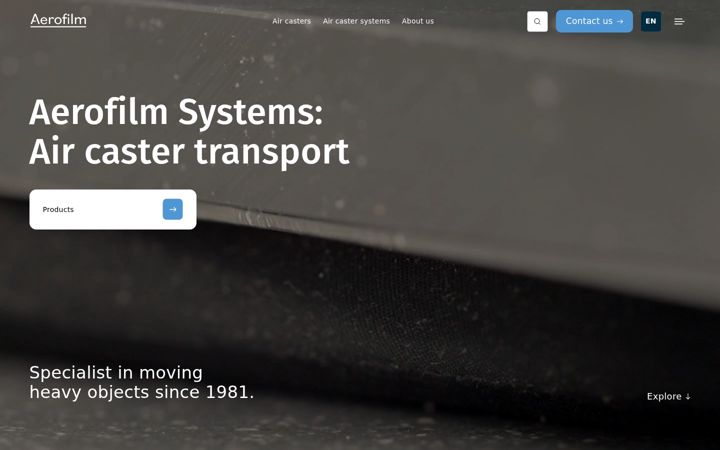 Screenshot of aerofilmsystems.com