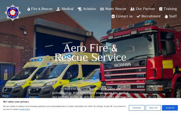 Screenshot di aerofireandrescue.co.uk