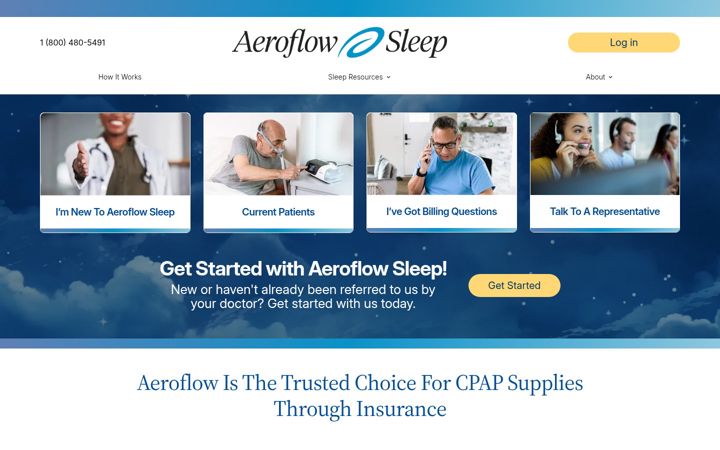 Screenshot of aeroflowsleep.com
