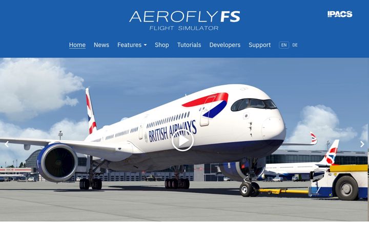Screenshot of aerofly.com